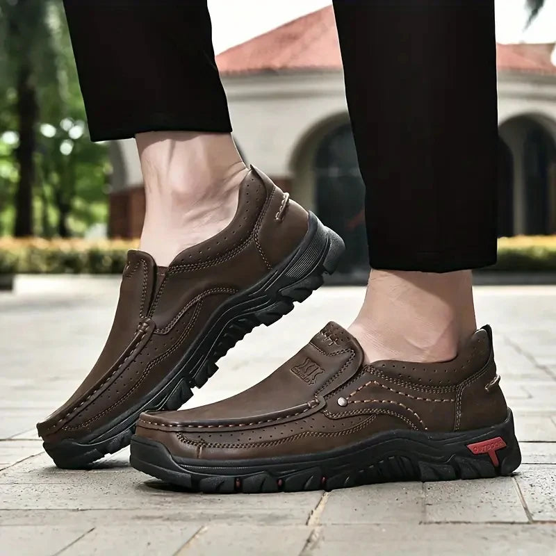 Scarpe Da Uomo In Pelle Fatte A Mano Slip On Mocassini Casual Outdoor Antiscivolo Per Passeggiata