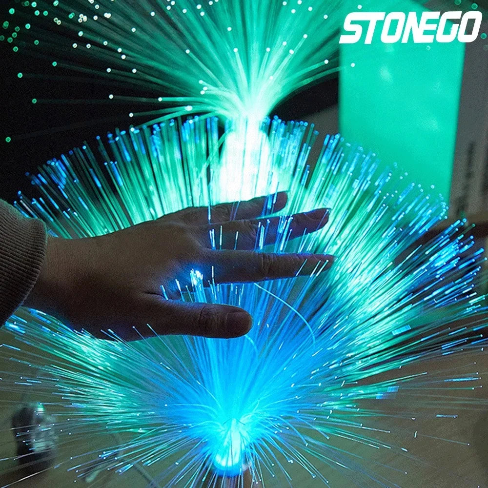 Luce In Fibra Ottica LED Notturna Stellata Colorata Per Camera Da Letto Atmosfera Festiva Luci In Cristallo