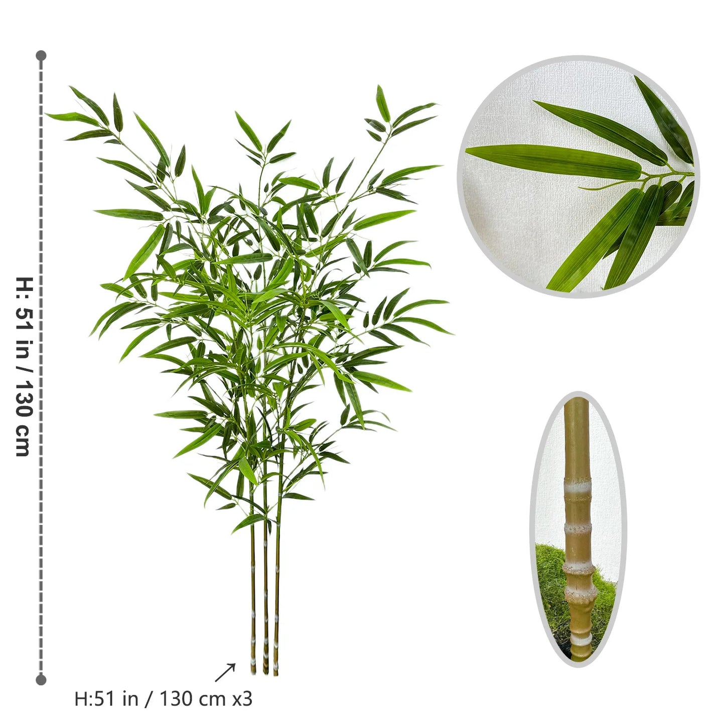 Bambù Artificiale In PVC Verde Altezza Regolabile Da 130 A 210 Cm Per Giardino E Hotel Decorazione