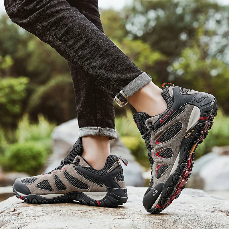 Hikeup Scarpe Da Uomo Traspiranti Da Trekking All'aperto Antispruzzo Mountain Climbing Sport Sneaker Da Trekking
