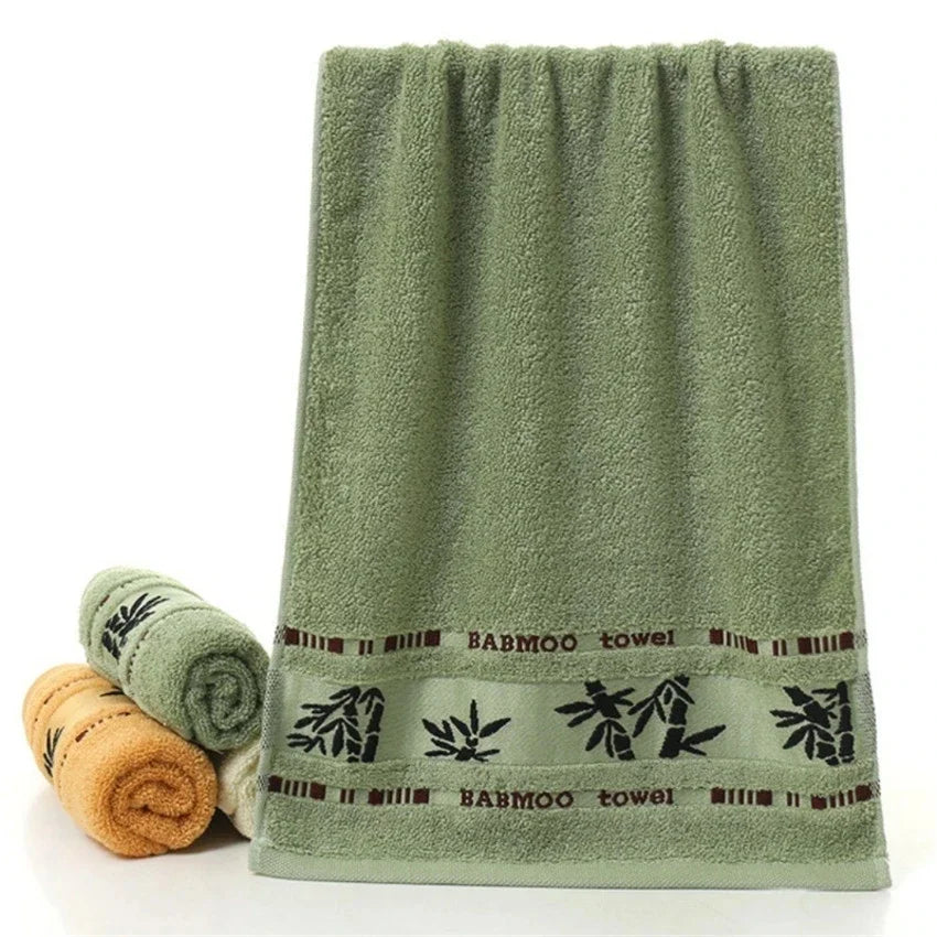 Set Di Due Asciugamani Da Bagno In Fibra Di Bambù 34x74 cm E 70x140 cm Per Viso E Mani Lavabili In Lavatrice