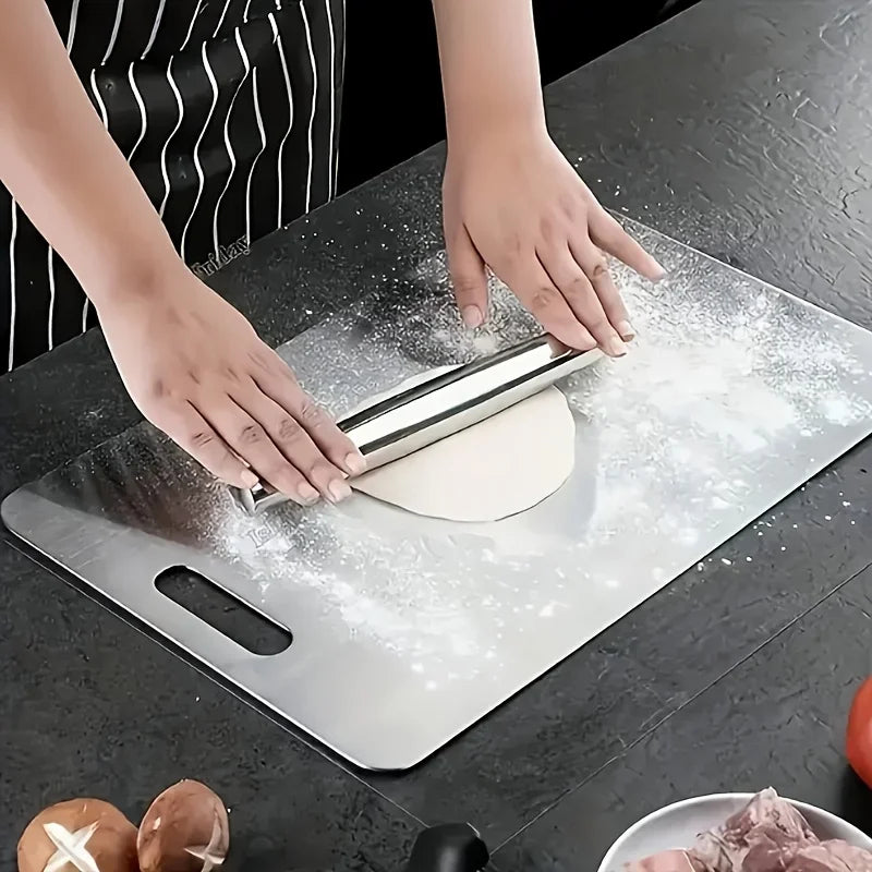 Set Di Taglieri In Acciaio Inossidabile Due Pezzi Antiscivolo Per Carne E Verdure Senza BPA E Antiruggine