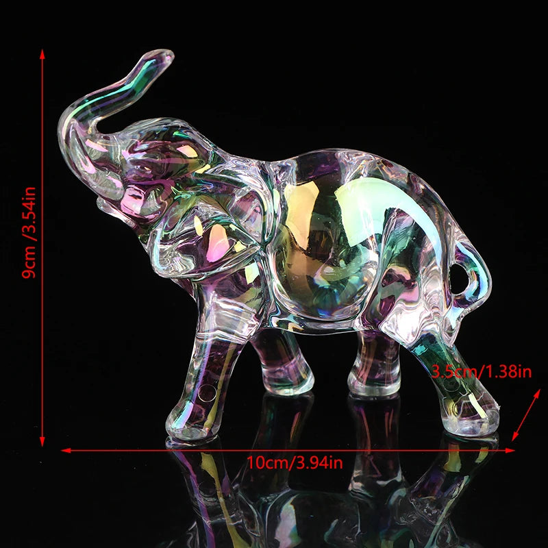 Simpatica statua di elefante di cristallo Mini statua di animale Ornamenti di elefante per bambini Artigianato Ornamenti di cristallo per desktop Soggiorno