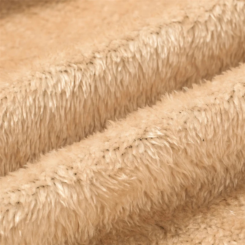 Giacche Foderate in Sherpa con Stampa Elegante da Uomo Cappotti in Pile Caldi e Accoglienti Peluche Felpa con Cappuccio