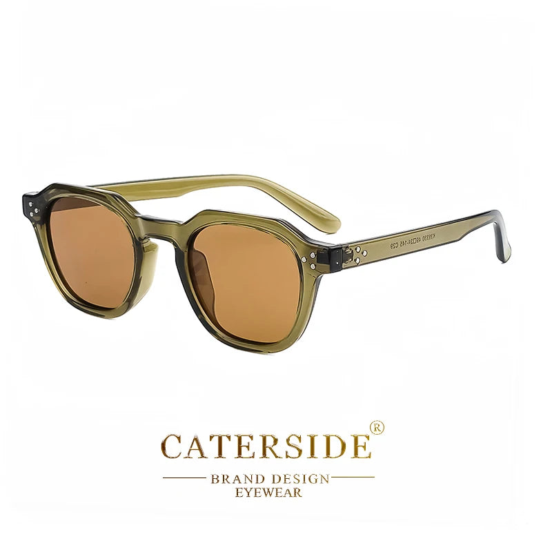 Occhiali Da Sole Polarizzati Retrò Unisex Caterside Ultraleggeri Montatura TR90 Poligonale Per Esterni Viaggio Di Qualità