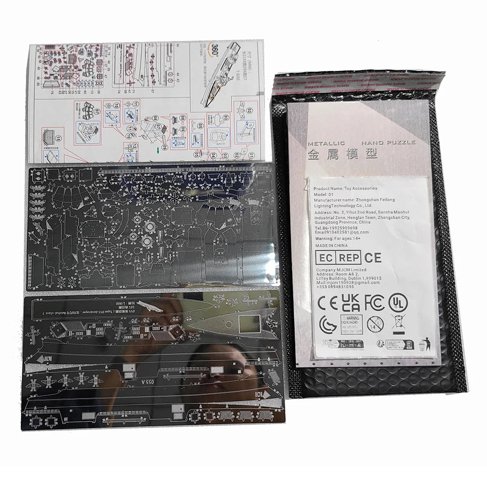 Modello di Nave Distruttore 055 Metallo Assemblato Kit fai da te Mini Ornamenti per Collezione
