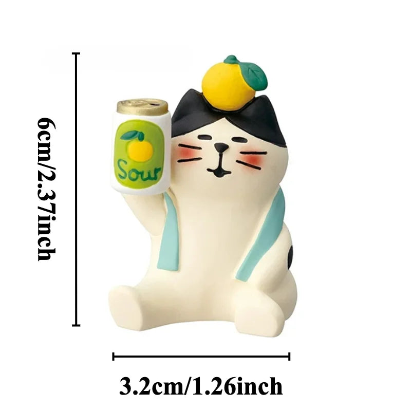 Gatto Limone In Resina Miniatura Pomelo Bath Series Decorazione Da Scrivania Regalo In Stile Giapponese Per Bambini 2024