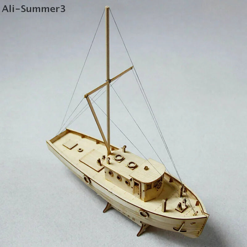 1:30 Modello di assemblaggio di navi Barca a vela in legno Kit in legno fai da te Puzzle Giocattoli Regalo