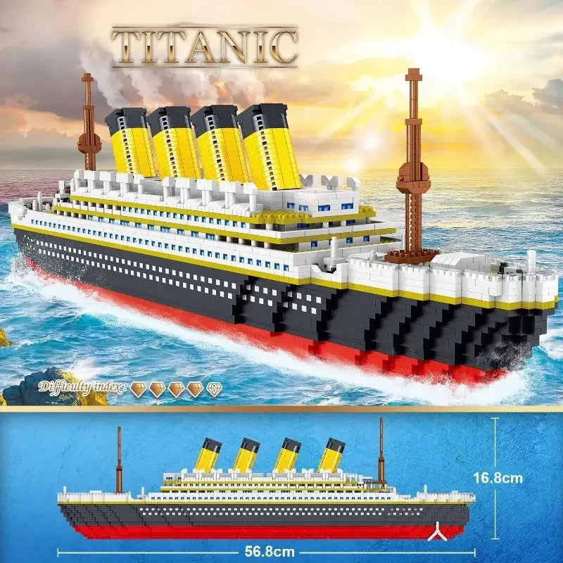 Oltre 4000 Pezzi Titanic Modello Nave Da Crociera Blocchi Costruzione MOC Barche Giocattoli Da Costruzione Regalo