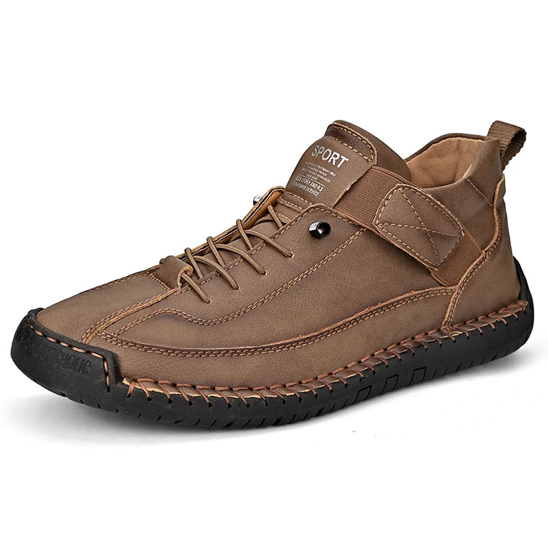 Stivali Da Uomo Primavera Autunno In Pelle Cuciti A Mano Lusso Retro In Stile Britannico Taglie Forti