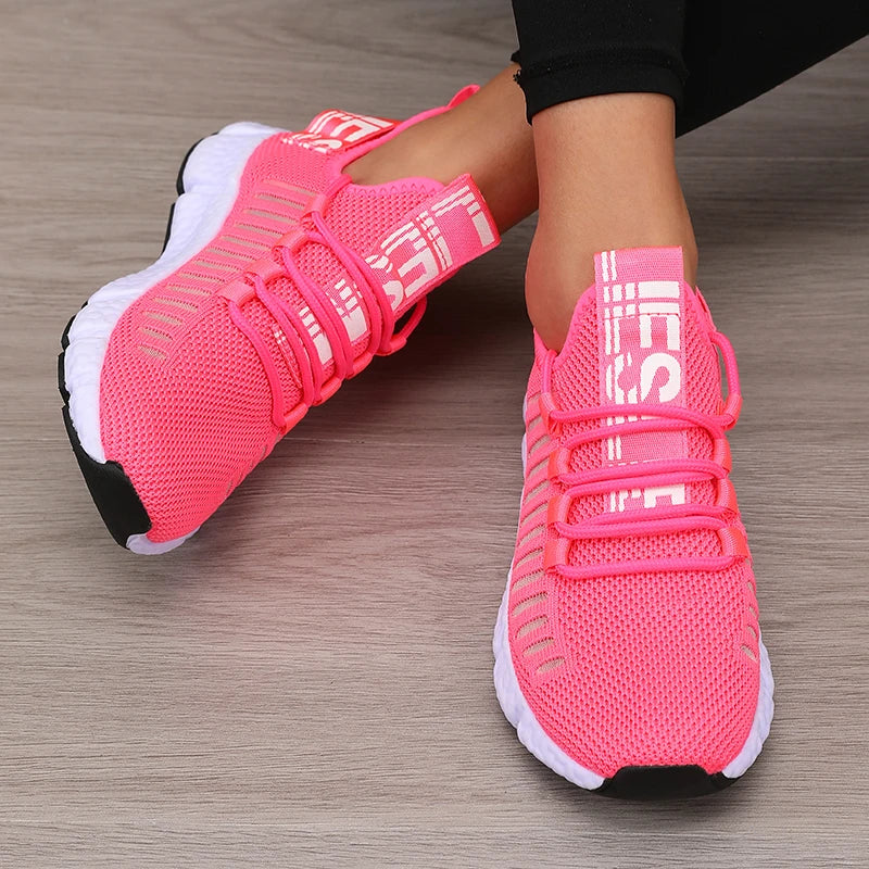 Scarpe sportive da donna Mesh Leggero Suola morbida Cinturino da jogging Traspirante Moda Sport Walking Scarpe basse da tennis casual per uomo