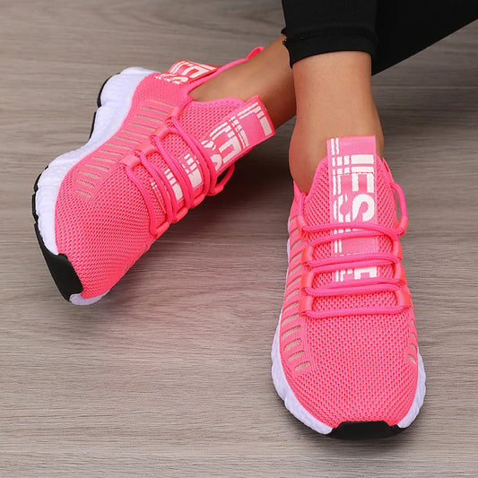 Scarpe sportive da donna Mesh Leggero Suola morbida Cinturino da jogging Traspirante Moda Sport Walking Scarpe basse da tennis casual per uomo