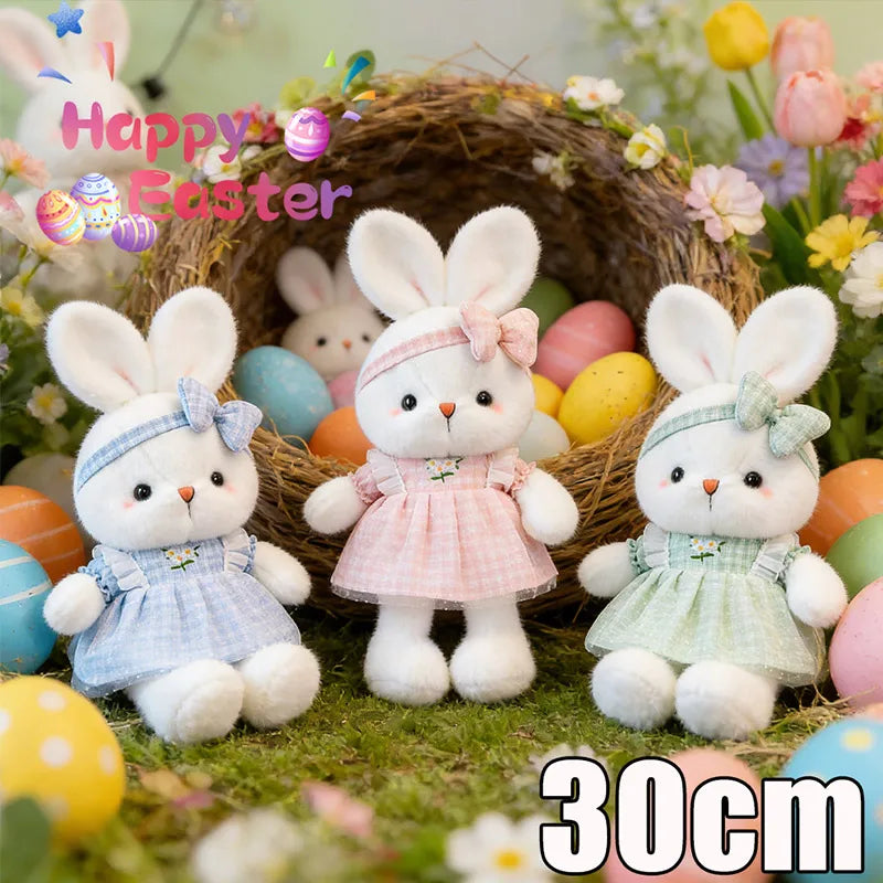 Peluche Coniglio Cartone Animato Vestito Floreale Regalo Per Pasqua San Valentino Compleanno Decorazione Casa