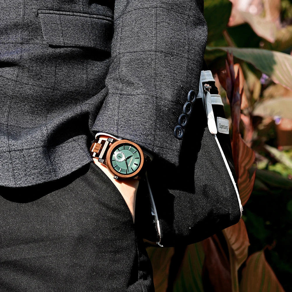 BOBOBIRD Orologio In Legno Da Uomo Personalizzato Nome Testo Sulla Custodia Posteriore Orologio Quarzo Scatola Regalo