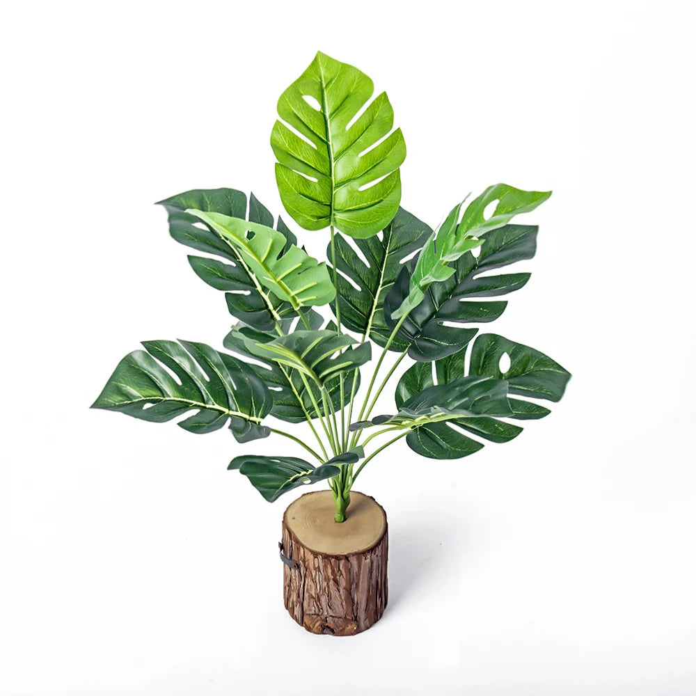 Foglie Artificiali di Monstera 43 Cm Albero Verde Piante Finte Tropicali Decorazione per Giardino di Casa