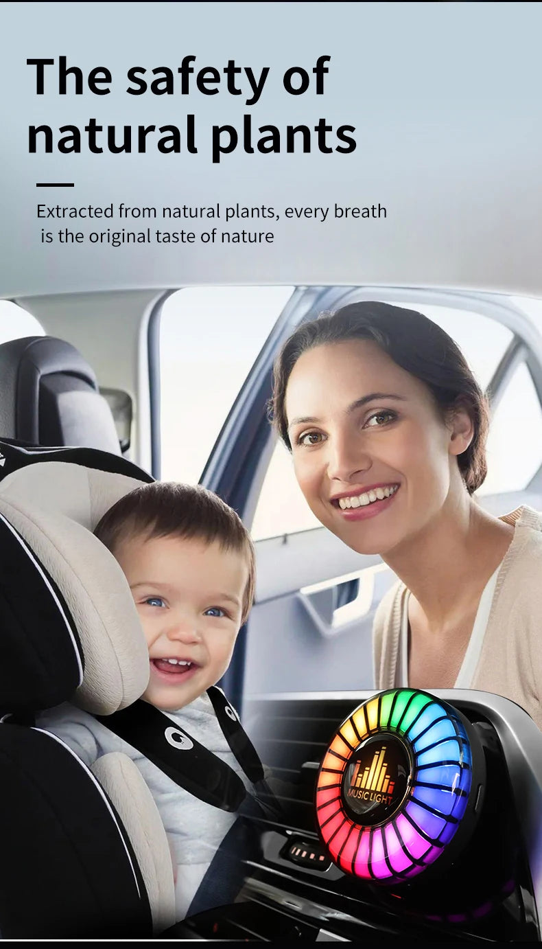 Lampada Ritmica Musicale Auto Deodorante Ambienti RGB LED Suono Controllo Musica Atmosfera Luci 256 Colori