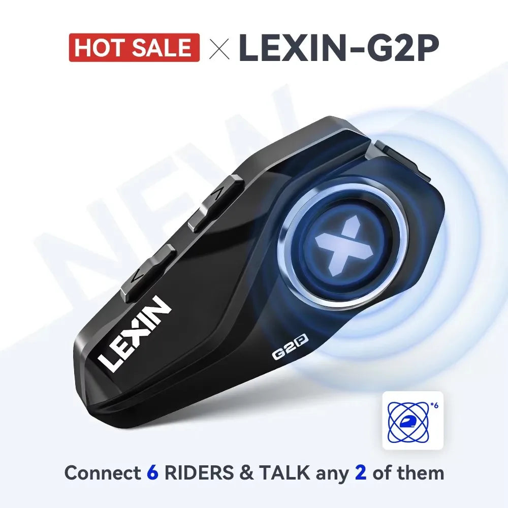 Cuffie Bluetooth Per Casco Interfono Moto Lexin G2P Comunicatore Vivavoce Fino A 6 Ciclisti Con Radio FM