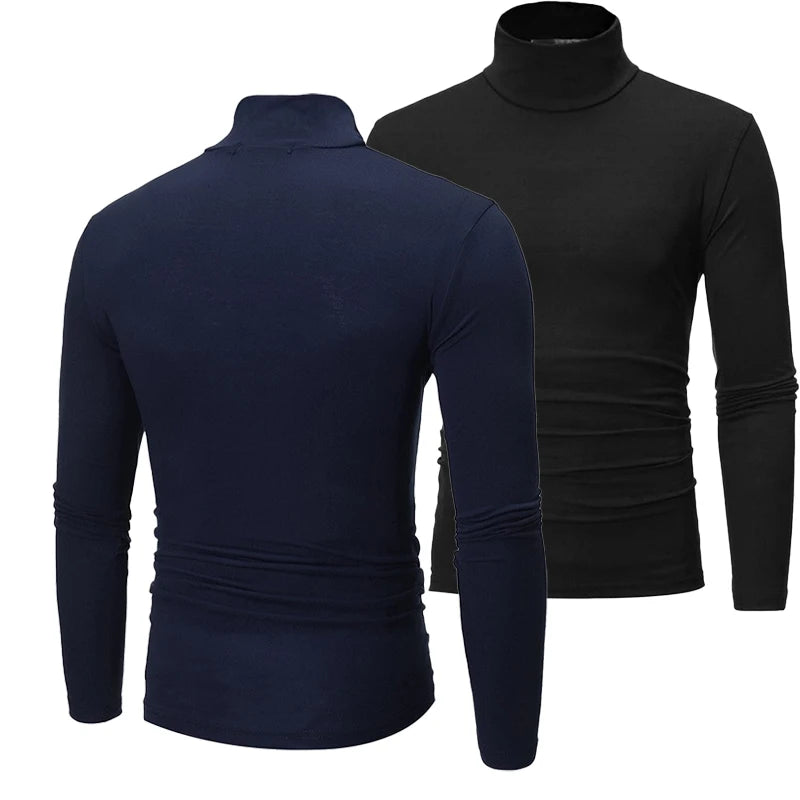 Uomo Dolcevita Autunno Inverno Slim Fit Collo Alto Alta Elasticità Manica Lunga Traspirante Maglieria Pullover