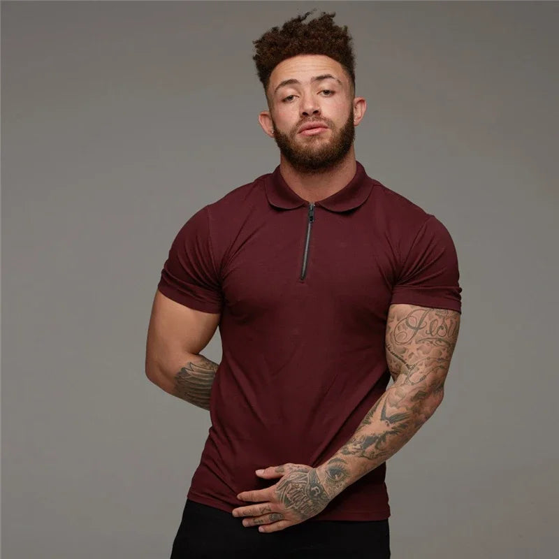 Polo Da Uomo Maniche Corte In Cotone Nuova Abbigliamento Sportivo Fitness Di Tendenza Per Bodybuilding