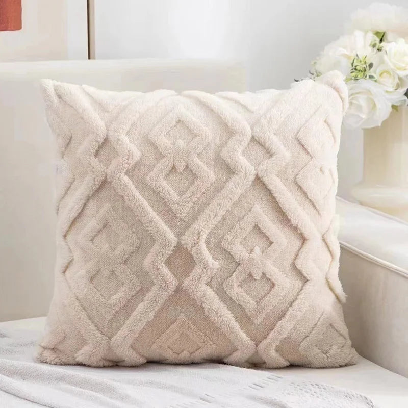 Fodera Cuscino In Velluto Jacquard Fiocco Di Neve Stampato 1 Pezzo Decor Casa Eleganza