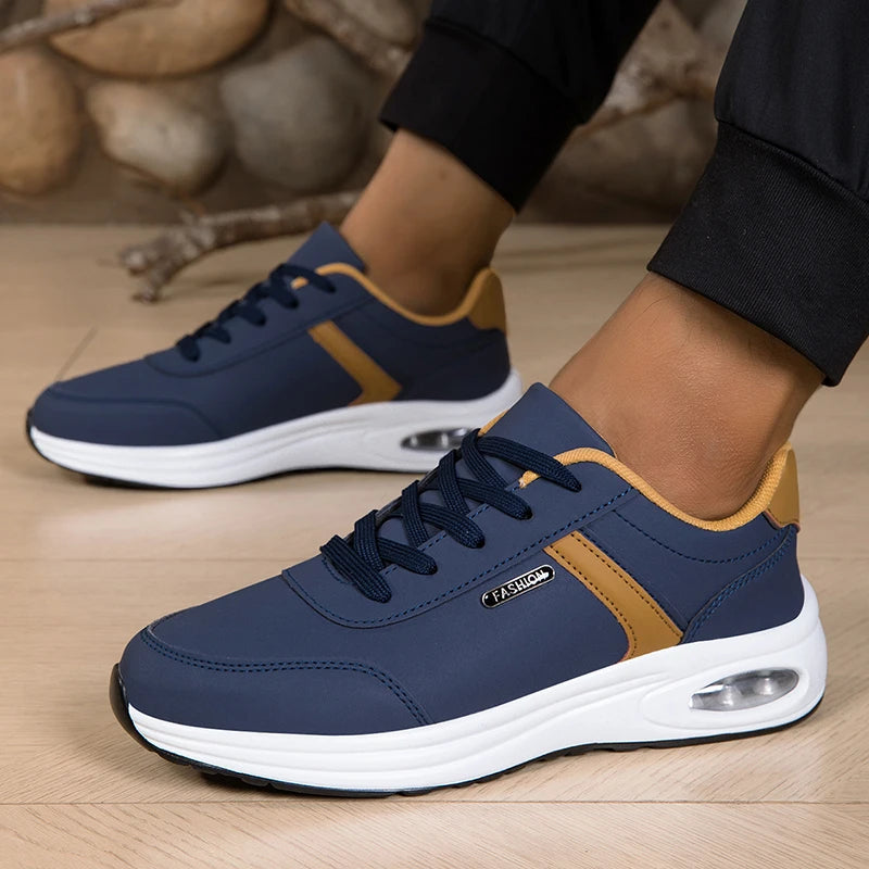 Scarpe Sportive Da Uomo Impermeabili In Pelle Casual Antiscivolo Da Passeggio E Tennis Con Aumento Di Altezza