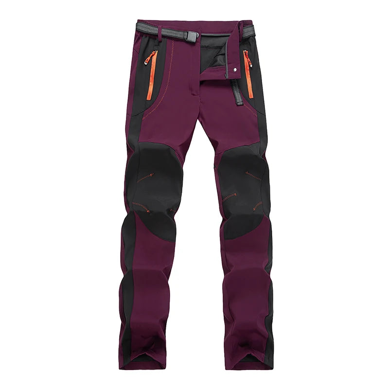 Pantaloni In Pile Invernali Da Donna Per Trekking Impermeabili Caldi Softshell All Aperto Antipioggia Antivento