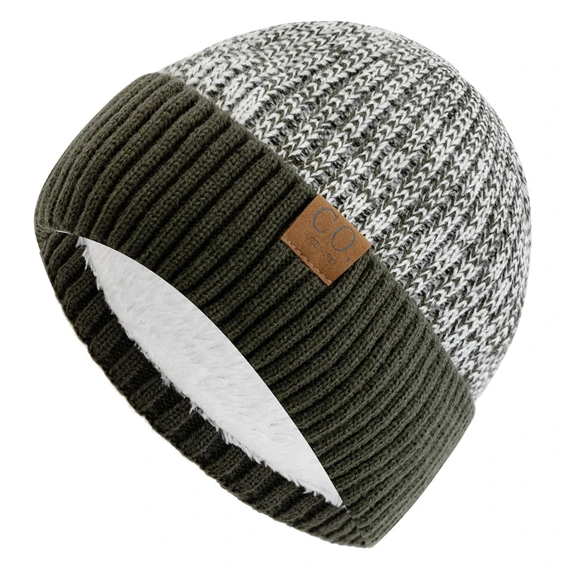 Nuovi Cappelli Invernali Unisex Bicolore Con Fodera In Pelliccia Berretto Caldo Lavorato A Maglia Per Uomo E Donna