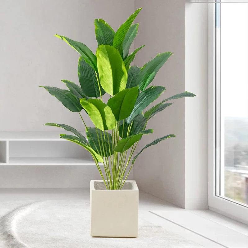 Piante Artificiali Grande Palma Tropicale Banana Finte Foglie Real Touch Monstera Plastica Per Casa Giardino Decorazione