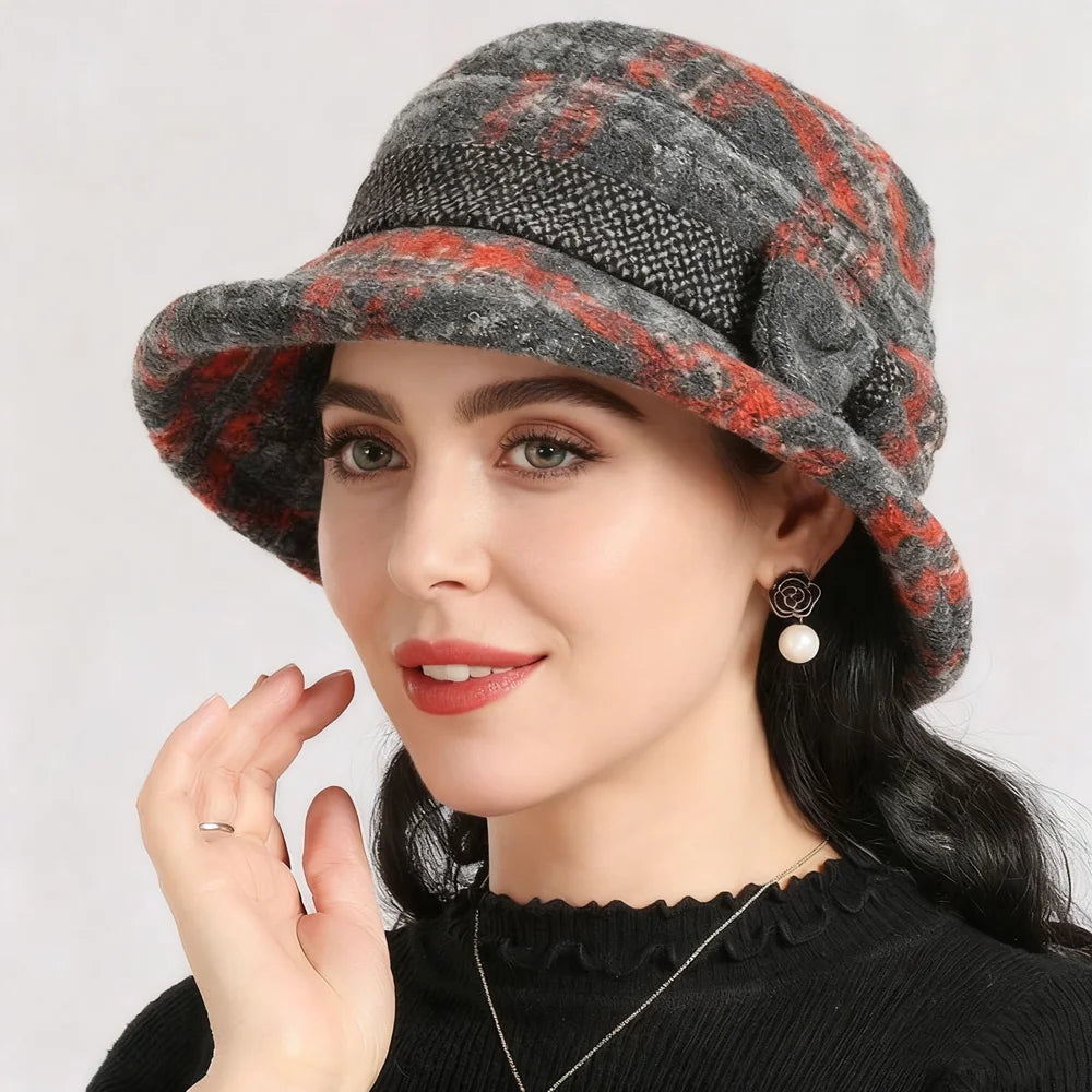 Cappello A Cilindro Da Donna Con Fiocco Autunnale Invernale In Lana Calda E Ispessita Stile Da Pescatore Raffinato