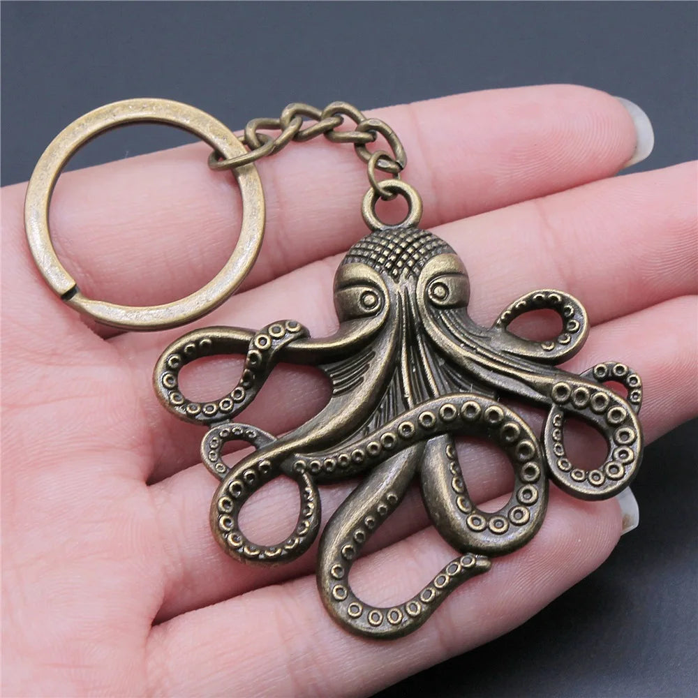 Portachiavi Tema Animali Marino Conchiglia Tartaruga Marina Cavalluccio Marino Polpo Calamari Stella Marina Sirena Regalo