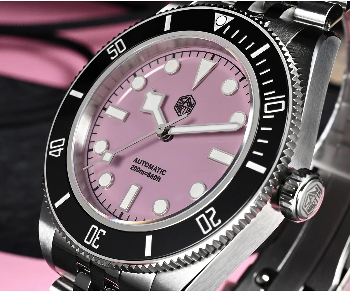 San Martin Orologio 40mm BB Diver Smaltato Quadrante Enamel Blu Lusso NH35 Automatico 200m SN0128