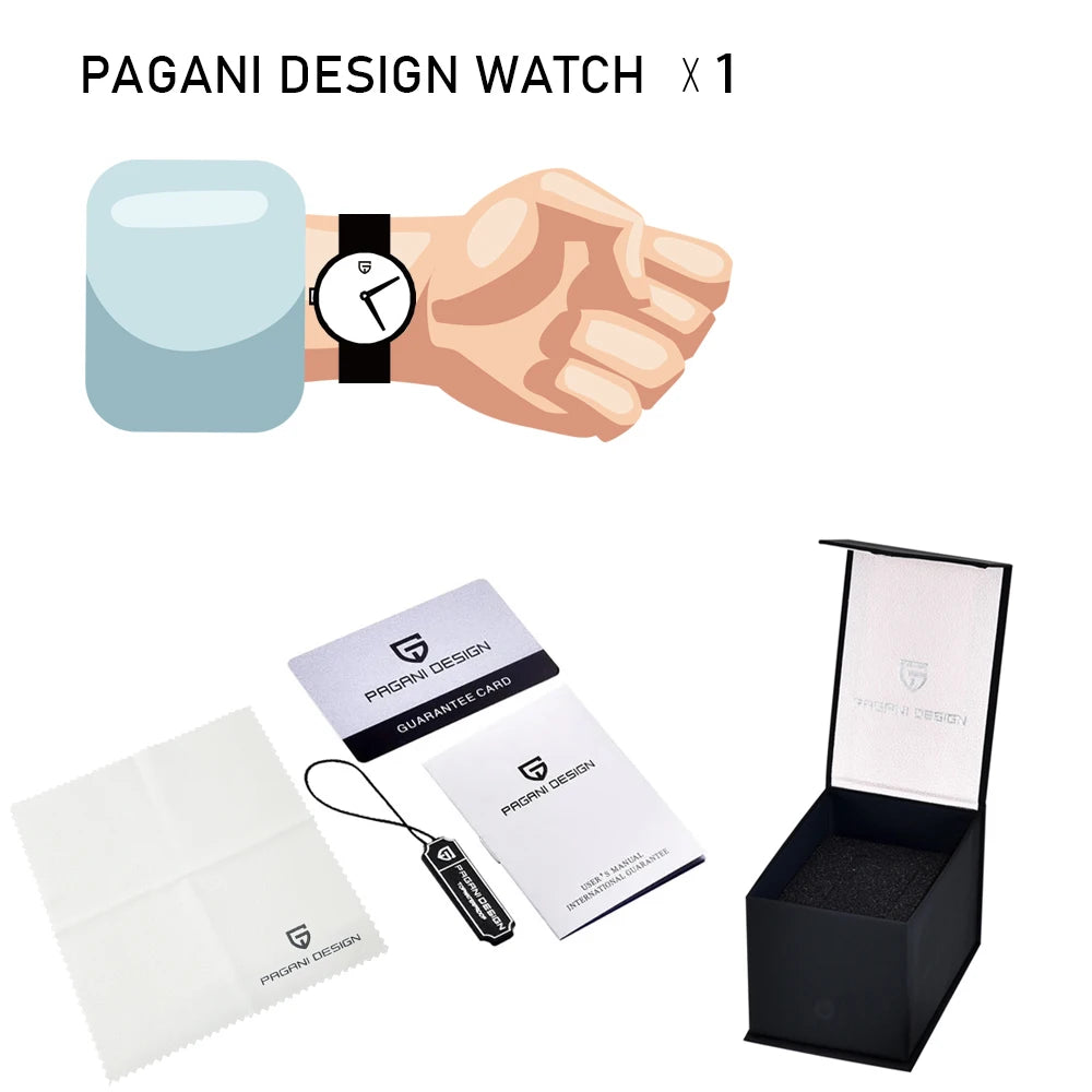 Pagani Design Orologio Esterno Alta Gamma 8215 Meccanico Automatico Impermeabile Cinturino Gomma Luminoso Sportivo Uomo