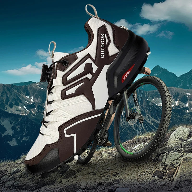Scarpe Da Ciclismo Traspiranti Per MTB Uomo Modello X111 Con Sistema SPD Suola In Gomma E Rivestimento In Pelle