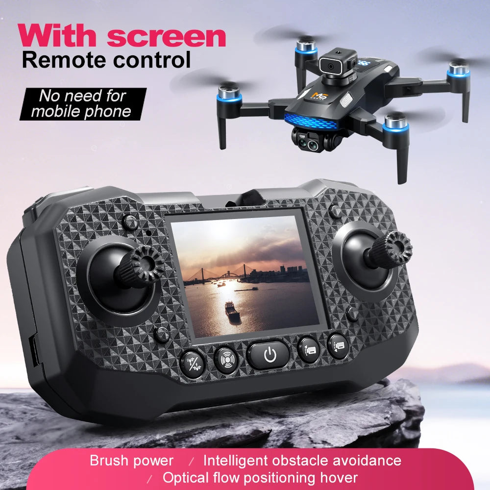 Drone M6 Mini Con Telecamera 4K Schermo Integrato 2 4G WiFi FPV Flusso Ottico Pieghevole Senza Spazzole