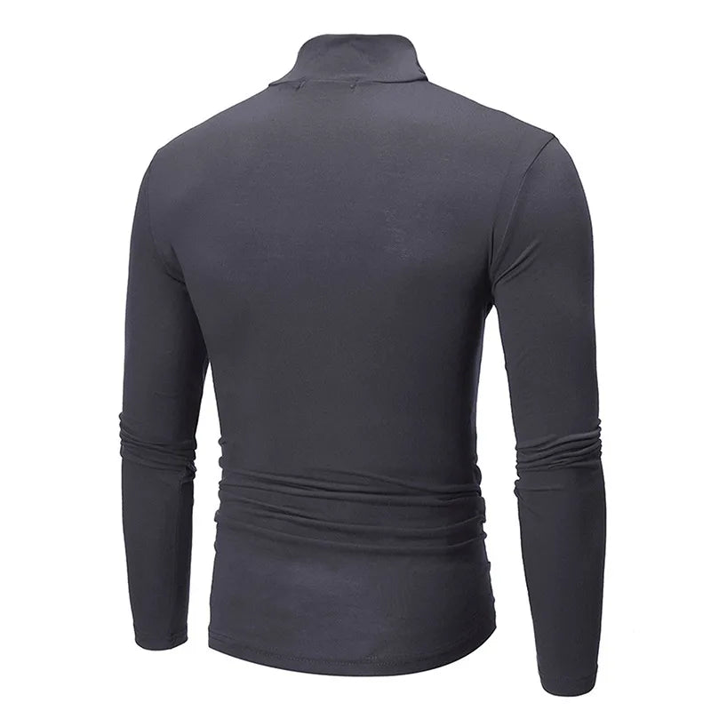 Uomo Dolcevita Autunno Inverno Slim Fit Collo Alto Alta Elasticità Manica Lunga Traspirante Maglieria Pullover