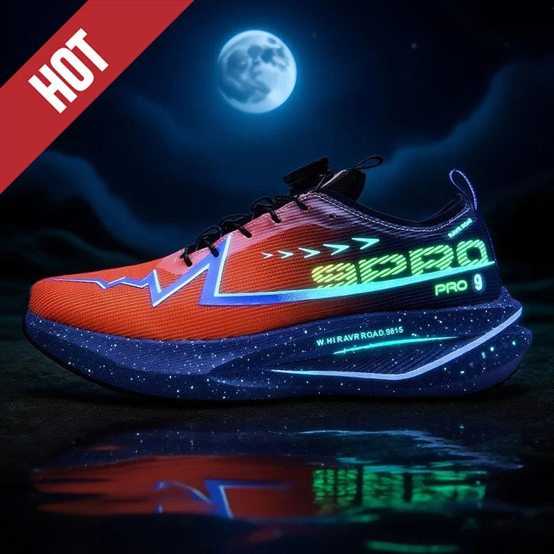 Scarpe Da Corsa Fluorescenti Con Piastra In Carbonio Per Maratona Leggere Traspiranti Antiscivolo Uomo Donna