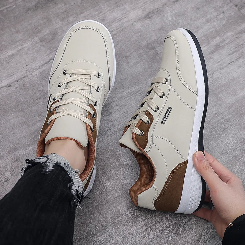 Scarpe Da Uomo Impermeabili Primavera Autunno Scarpe Da Ginnastica Da Passeggio In Pelle Antiscivolo Per Tempo Libero