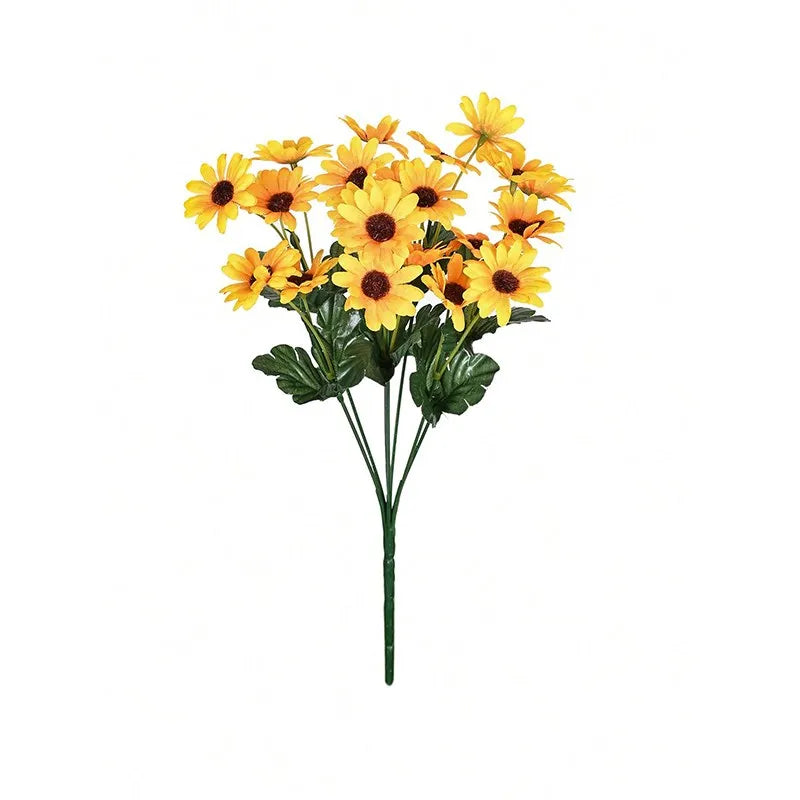 Fiore Artificiale Di Seta Giallo Margherita Mini Bouquet Per Matrimonio Vaso Da Tavolo Decorazione Casa Regalo Fai Da Te