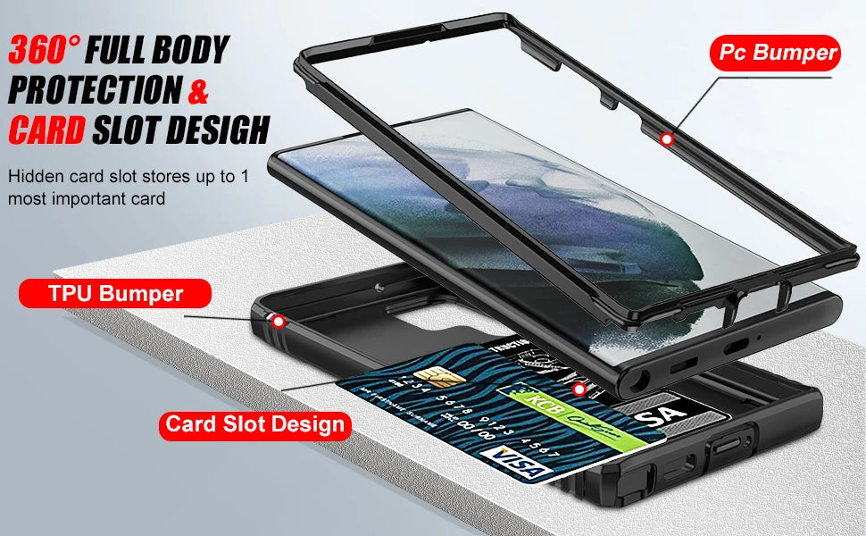 Custodia Resistente Con Cavalletto 360 Gradi Per Samsung S26 Ultra S25 S24 S23 Plus 5G Con Fotocamera Esterna