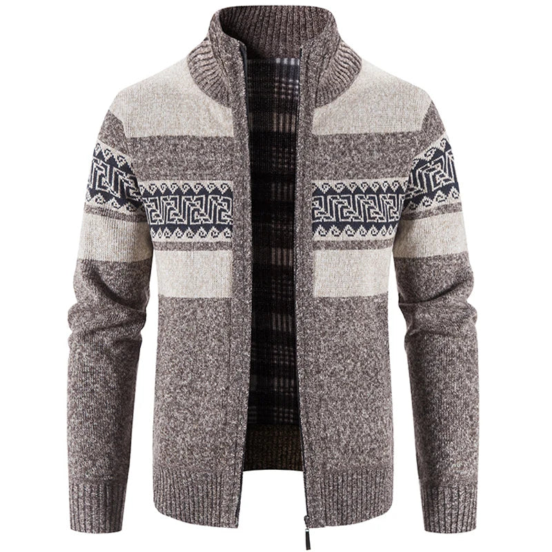 Cardigan Uomo Lavorato A Maglia Autunno Inverno Con Colletto Mandarino Corea Stile Casual Joker