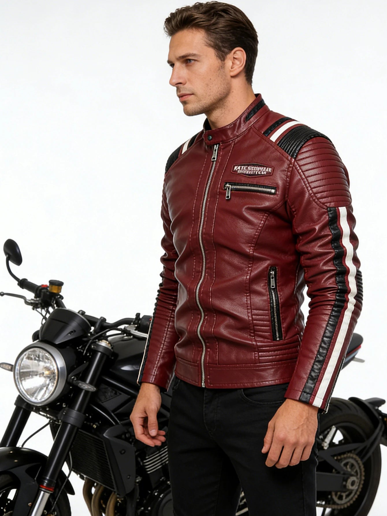 Giacca Da Moto Da Uomo In Ecopelle Impermeabile Antivento PU Bomber Vintage Di Alta Qualità