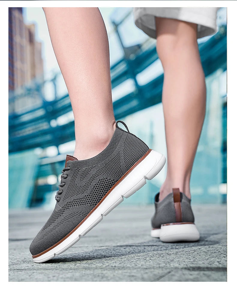Scarpe Casual Da Uomo Traspiranti Con Cuscino Oxfords Comode Per Abito Formale In Maglia Plus Size