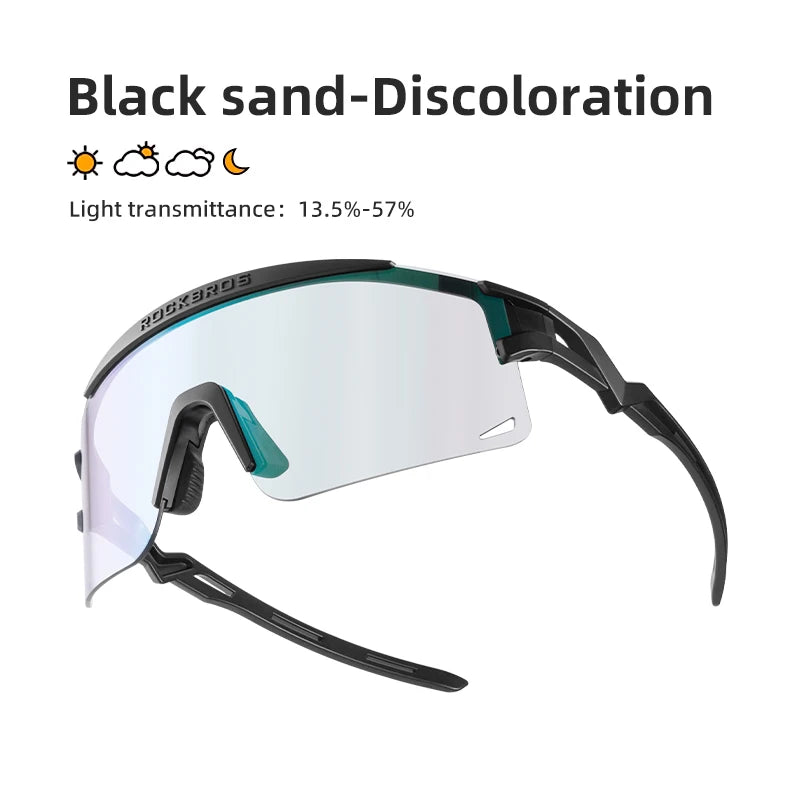 RockBros Occhiali Da Sole Da Ciclismo Ultraleggeri Unisex Con Protezione UV Fotocromatici Antivento Per MTB E Strada
