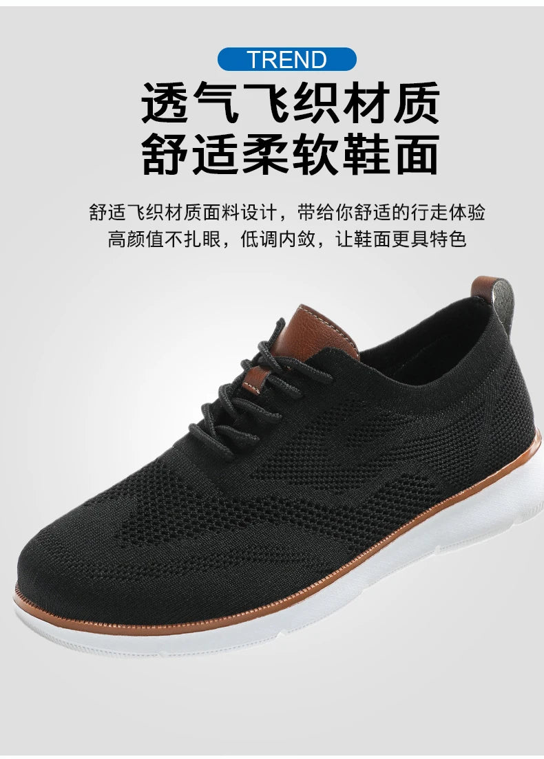 Scarpe Casual Da Uomo Traspiranti Con Cuscino Oxfords Comode Per Abito Formale In Maglia Plus Size