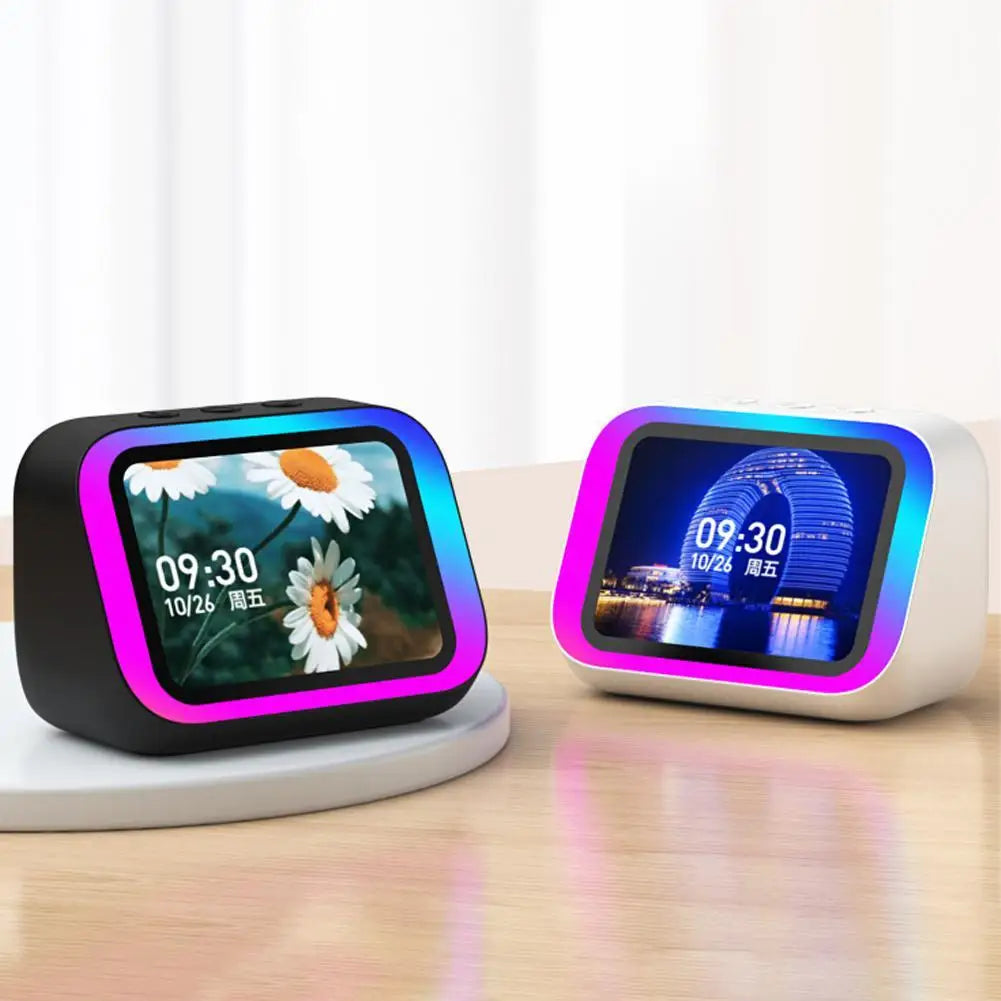 Sveglia Intelligente con Altoparlante Bluetooth AI Display Meteo Wireless Lettore di Storie Musicali Regalo Perfetto