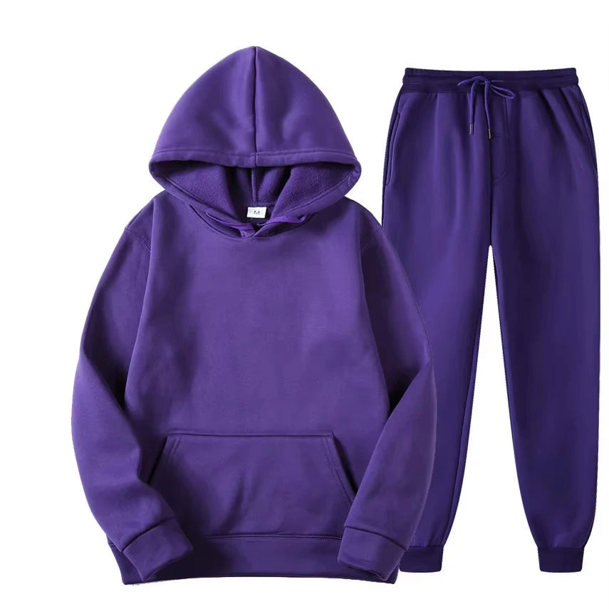 Tuta Uomo Invernale Morbida Ecologica 2025 Set Pantaloni Jogging 2 Pezzi Fitness Corsa Abbigliamento Sportivo Maschile