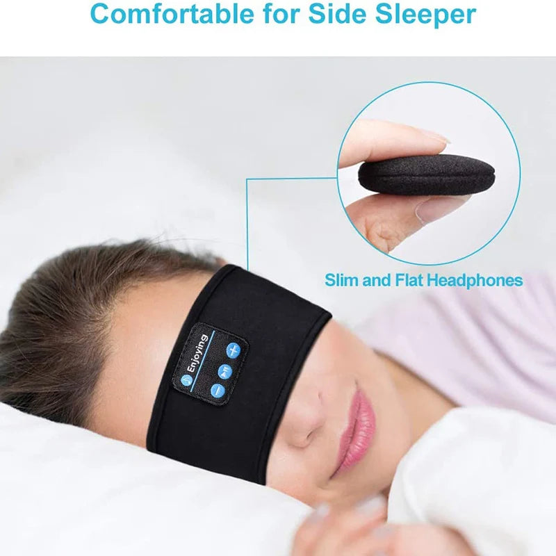 Cuffie Bluetooth 5.0 Wireless Con Fascia Morbida Per Dormire E Per Sport Auricolari Musicali