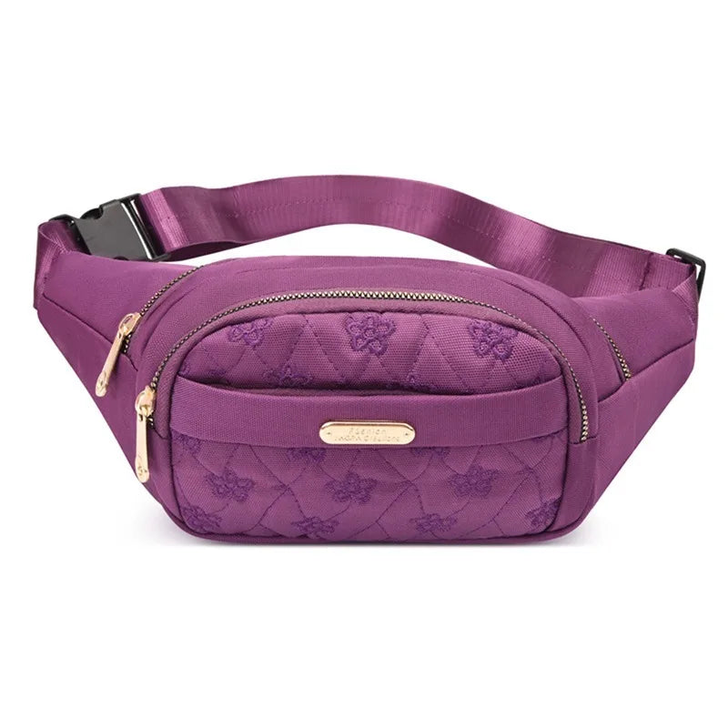 Marsupio da Donna Impermeabile in Tessuto Oxford Borsa a Cintura e Tracolla Borsa a Banana Moda Femminile
