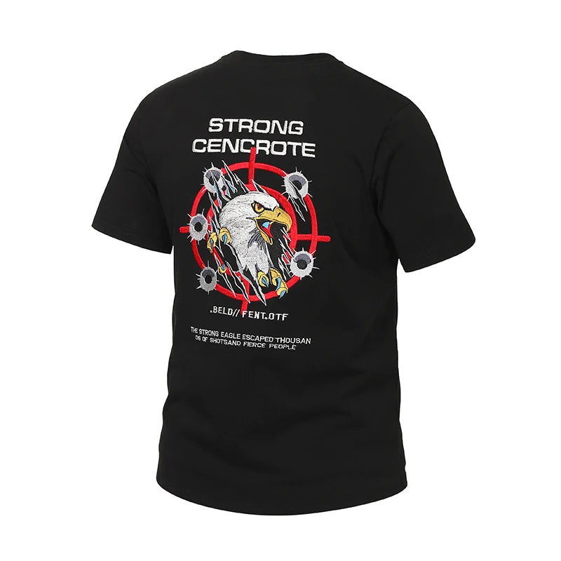 T Shirt Da Uomo Maniche Corte Con Ricamo 3D Estiva Traspirante Cotone Puro Di Alta Qualità
