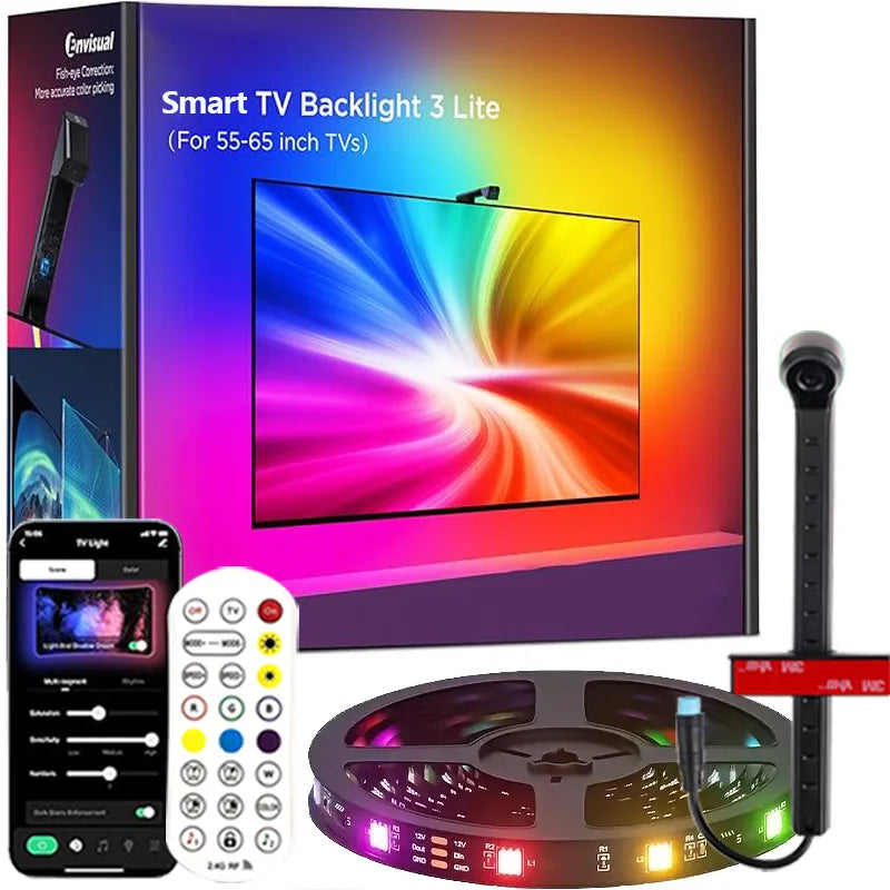 Retroilluminazione A LED Per TV 55 75 Pollici Fotocamera Strisce RGBIC Sincronizzazione Schermo Musica Decorazione Stanza